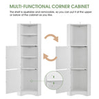 Armoire d'angle de salle de bain autoportante haute