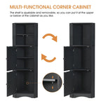 Armoire d'angle de salle de bain autoportante haute
