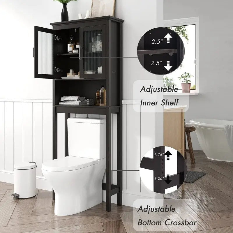Armoire de rangement à installer au-dessus des toilettes - 9,4 cm (P) x 26,77 cm (L) x 66,92 cm (H)