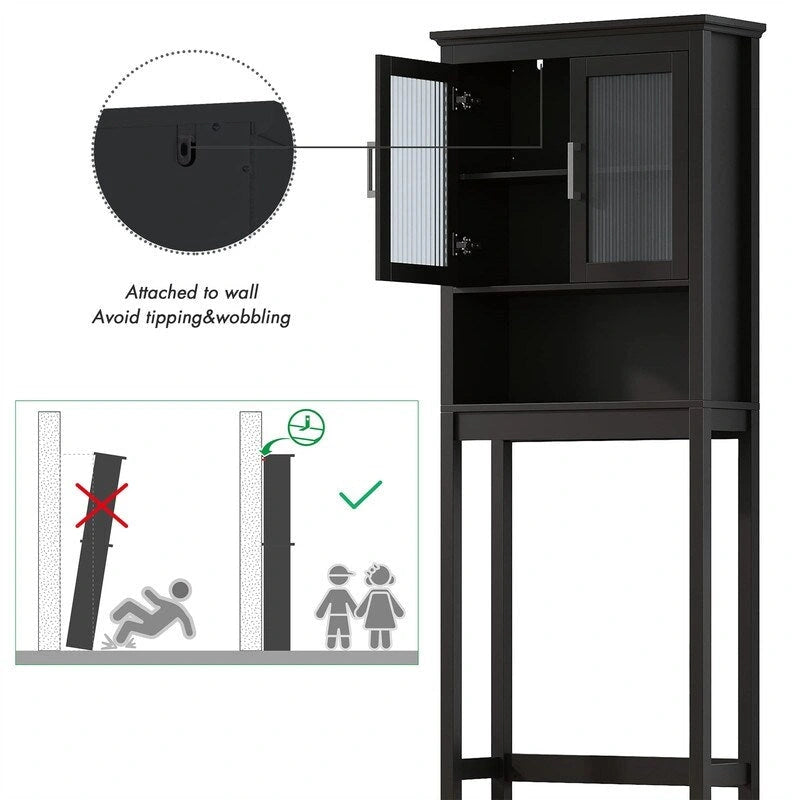 Armoire de rangement à installer au-dessus des toilettes - 9,4 cm (P) x 26,77 cm (L) x 66,92 cm (H)