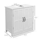 Meuble sous-vasque de salle de bain, meuble sous-vasque sur pied avec étagère réglable, blanc