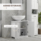 Meuble sous-vasque de salle de bain, meuble sous-vasque sur pied avec étagère réglable, blanc