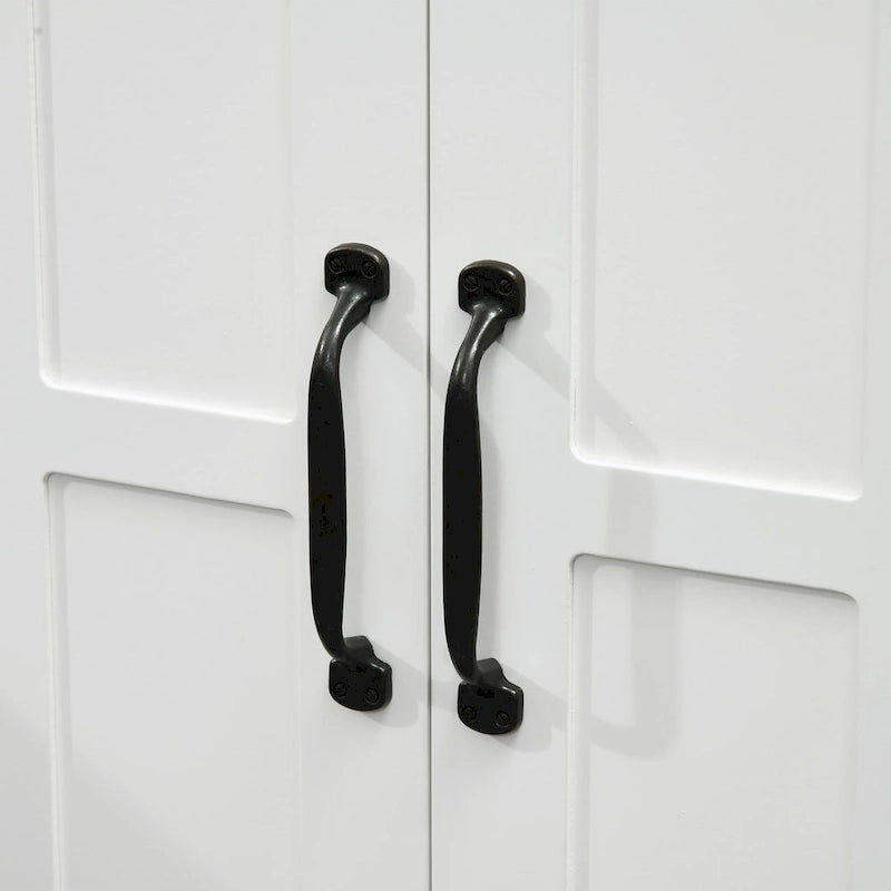 Meuble sous-vasque de salle de bain, meuble sous-vasque sur pied avec étagère réglable, blanc