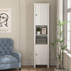 Bathroom Floor Wooden Storage Cabinet with 2 Doors & Shelves