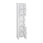 Armoire de rangement en bois pour salle de bain avec 2 portes et étagères