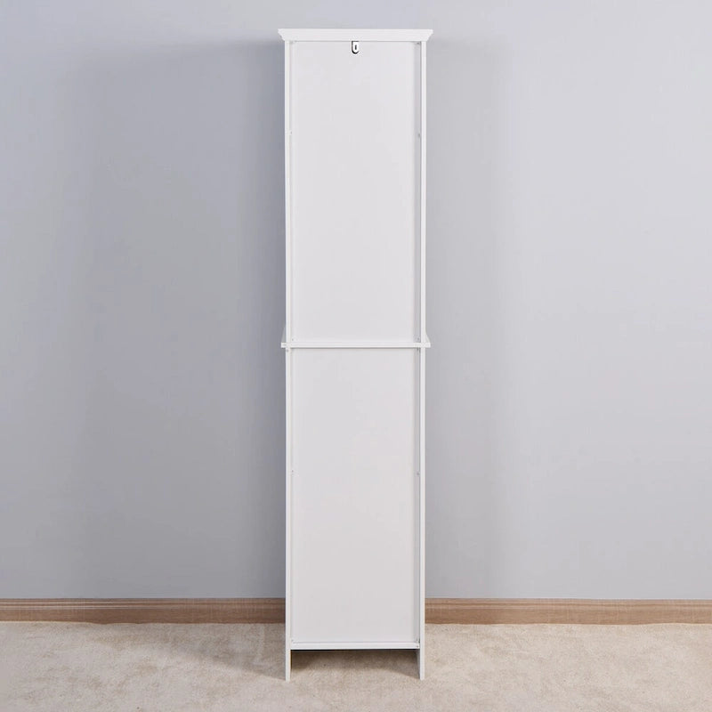 Armoire de rangement en bois pour salle de bain avec 2 portes et étagères