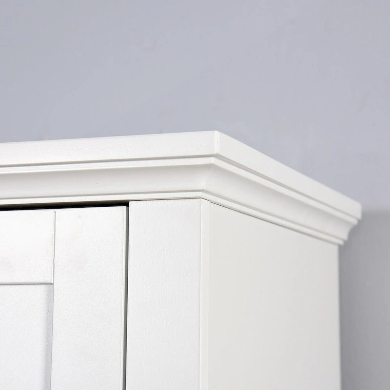 Armoire de rangement en bois pour salle de bain avec 2 portes et étagères