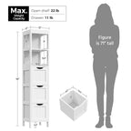Meuble de rangement de salle de bain moderne Yaheetech avec 3 tiroirs et 2 étagères ouvertes, blanc - Non disponible