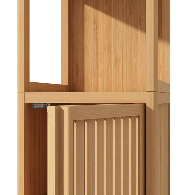 Meuble de rangement multifonctionnel en bambou de grande capacité