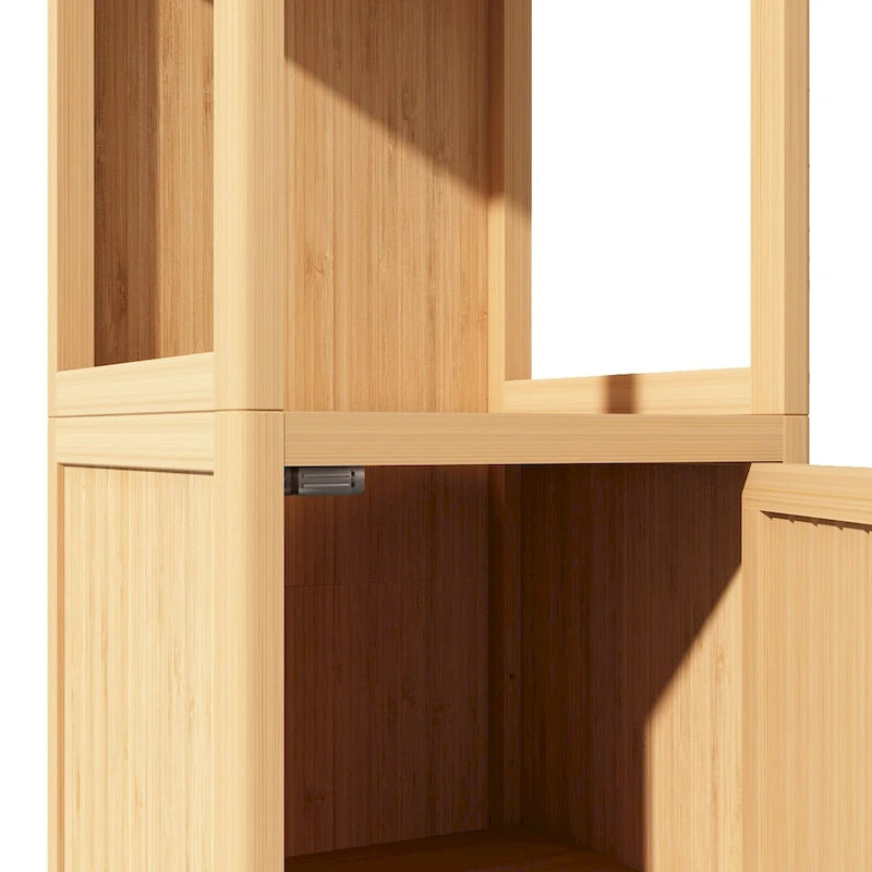 Meuble de rangement multifonctionnel en bambou de grande capacité