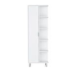 Armoire de rangement de salle de bain en lin de 63 pouces de haut avec quatre étagères ouvertes