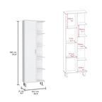 Armoire de rangement de salle de bain en lin de 63 pouces de haut avec quatre étagères ouvertes