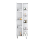 Armoire de rangement de salle de bain en lin de 63 pouces de haut avec quatre étagères ouvertes
