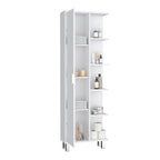 Armoire de rangement de salle de bain en lin de 63 pouces de haut avec quatre étagères ouvertes