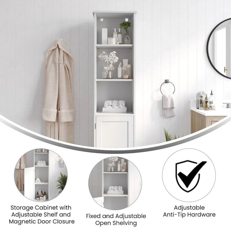 Tour de rangement autoportante pour salle de bain, organisateur de linge de maison
