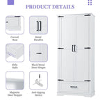 Armoire de rangement haute pour salle de bain avec 2 portes et 1 tiroir, étagère réglable