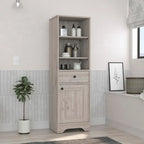 Meuble bas de salle de bain, deux étagères intérieures, deux étagères ouvertes, une porte, pour salle de bain, cuisine, salon