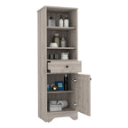 Meuble bas de salle de bain, deux étagères intérieures, deux étagères ouvertes, une porte, pour salle de bain, cuisine, salon