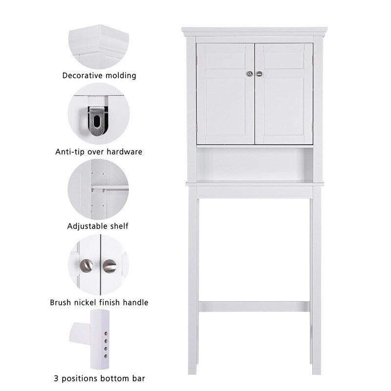 Armoire de rangement à installer au-dessus des toilettes - 7,87 cm (P) x 27,36 cm (L) x 65 cm (H)