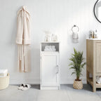 Meuble de rangement moderne pour salle de bain avec porte à fermeture magnétique et 3 étagères