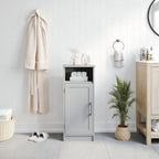Meuble de rangement moderne pour salle de bain avec porte à fermeture magnétique et 3 étagères