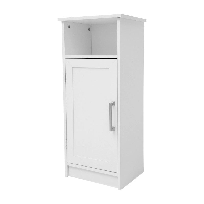 Meuble de rangement moderne pour salle de bain avec porte à fermeture magnétique et 3 étagères