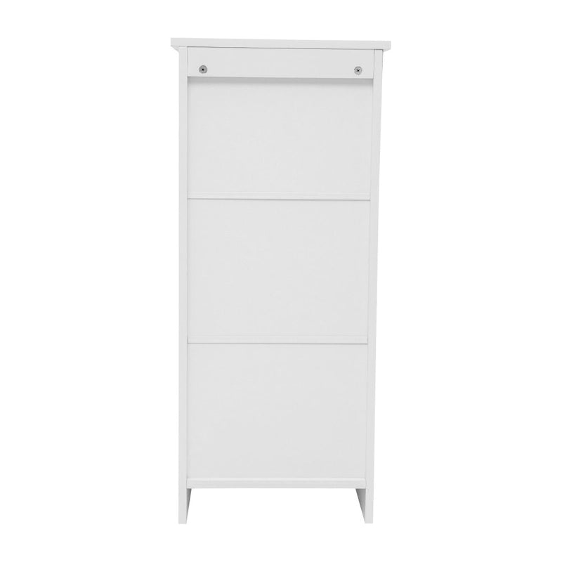 Meuble de rangement moderne pour salle de bain avec porte à fermeture magnétique et 3 étagères