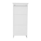 Meuble de rangement moderne pour salle de bain avec porte à fermeture magnétique et 3 étagères