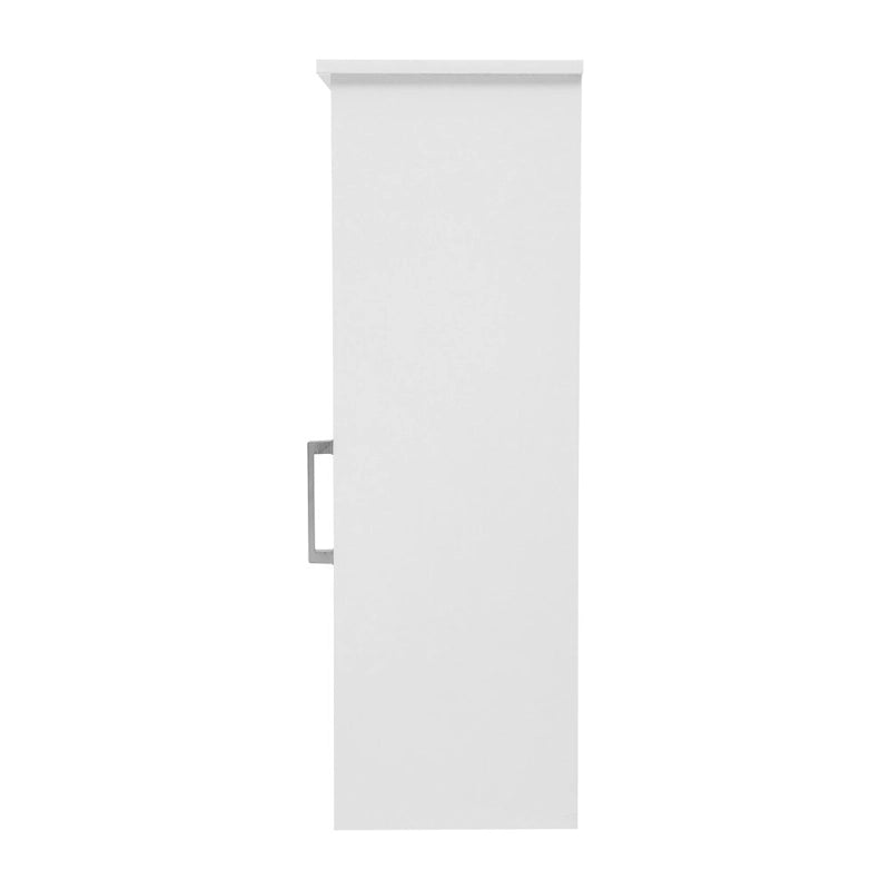 Meuble de rangement moderne pour salle de bain avec porte à fermeture magnétique et 3 étagères
