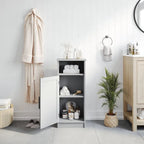 Meuble de rangement moderne pour salle de bain avec porte à fermeture magnétique et 3 étagères