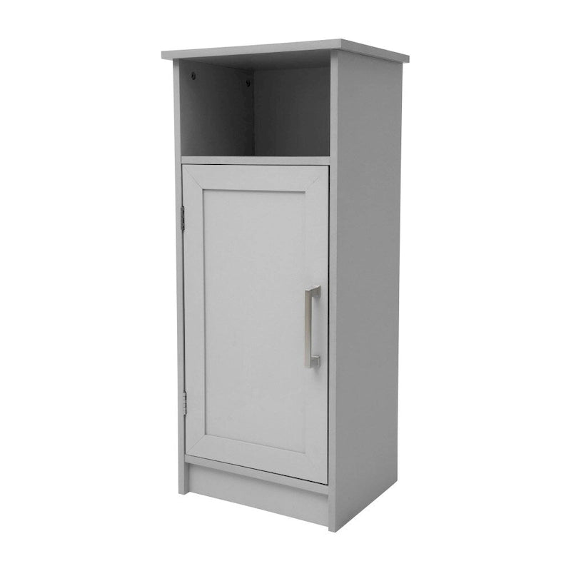 Meuble de rangement moderne pour salle de bain avec porte à fermeture magnétique et 3 étagères