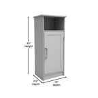 Meuble de rangement moderne pour salle de bain avec porte à fermeture magnétique et 3 étagères