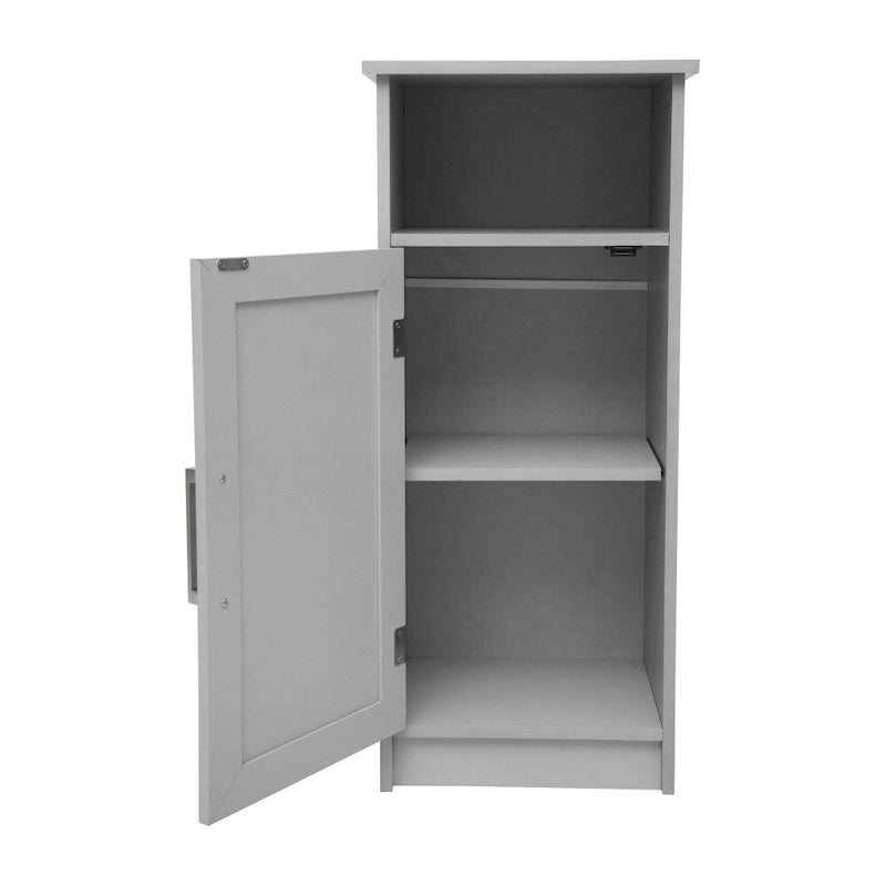 Meuble de rangement moderne pour salle de bain avec porte à fermeture magnétique et 3 étagères