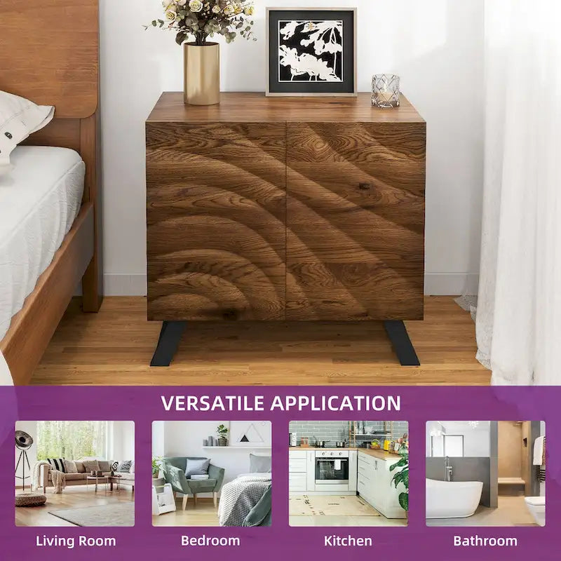 Buffet/meuble TV en bois à 2 ou 4 portes avec étagères réglables