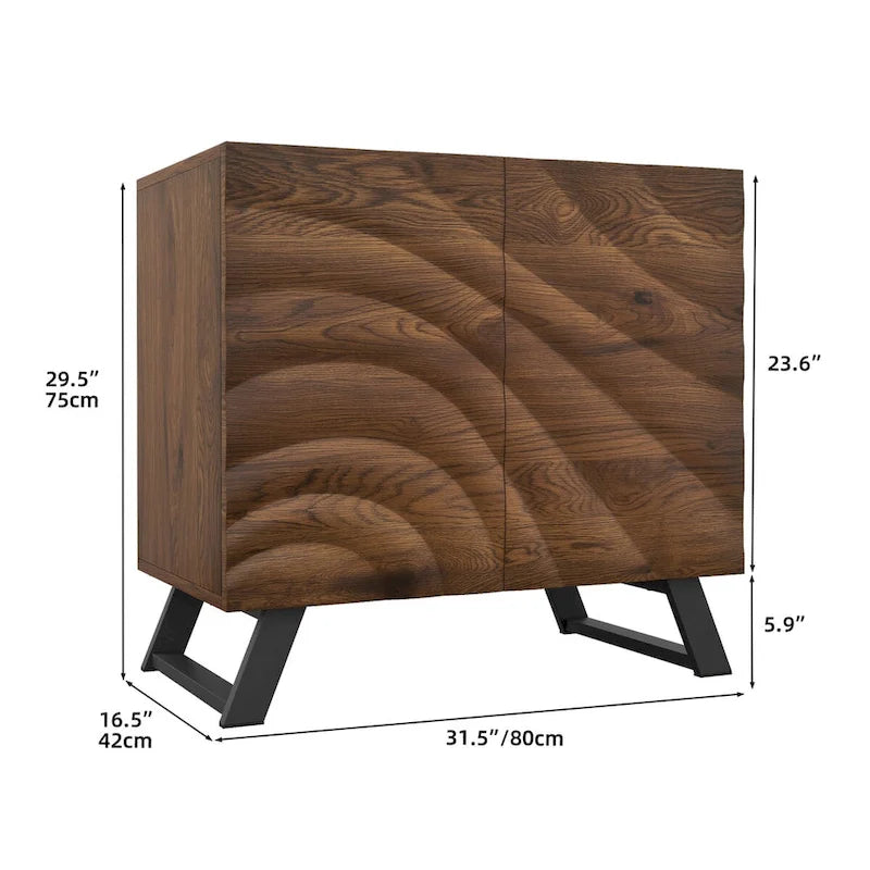 Buffet/meuble TV en bois à 2 ou 4 portes avec étagères réglables