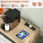 Meuble d'appoint à 4 portes avec prise électrique, buffet/bar avec éclairage LED