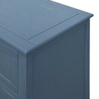 Armoire de rangement bleue de 77 cm de hauteur avec 3 tiroirs et tapis antidérapants - 80 x 38 cm
