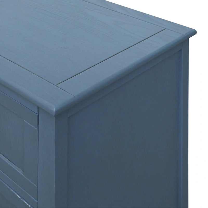 Armoire de rangement bleue de 77 cm de hauteur avec 3 tiroirs et tapis antidérapants - 80 x 38 cm
