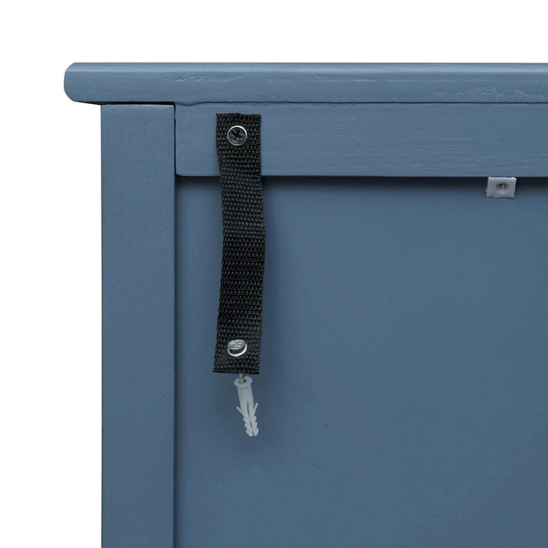 Armoire de rangement bleue de 77 cm de hauteur avec 3 tiroirs et tapis antidérapants - 80 x 38 cm