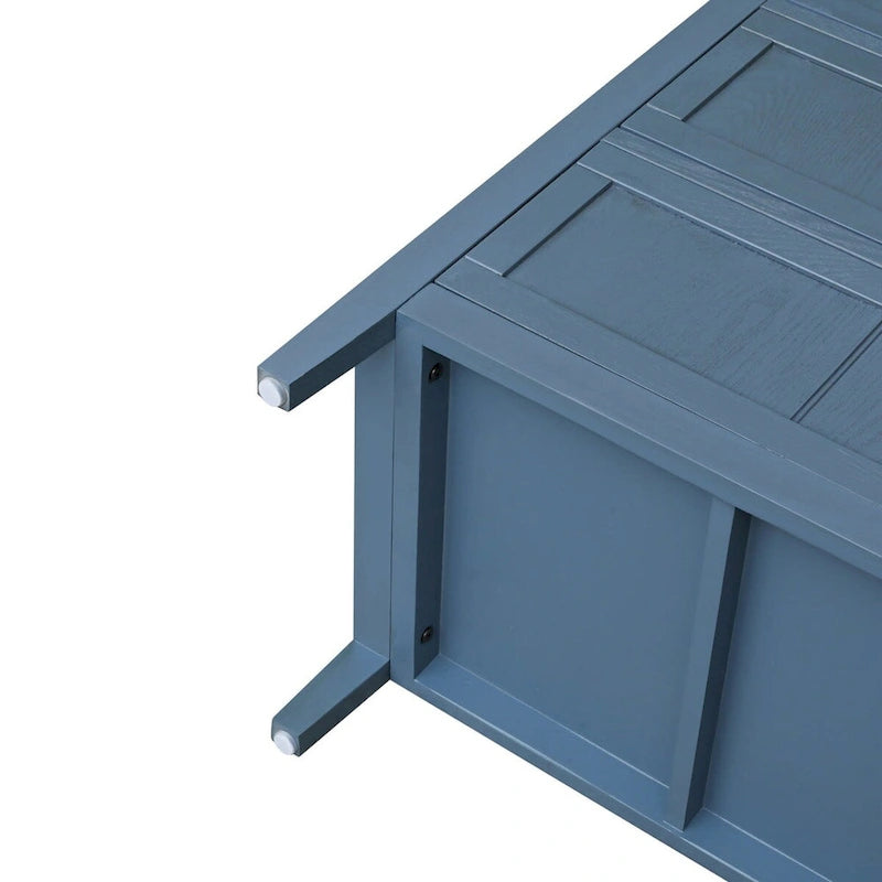 Armoire de rangement bleue de 77 cm de hauteur avec 3 tiroirs et tapis antidérapants - 80 x 38 cm