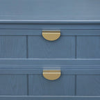 Armoire de rangement bleue de 77 cm de hauteur avec 3 tiroirs et tapis antidérapants - 80 x 38 cm