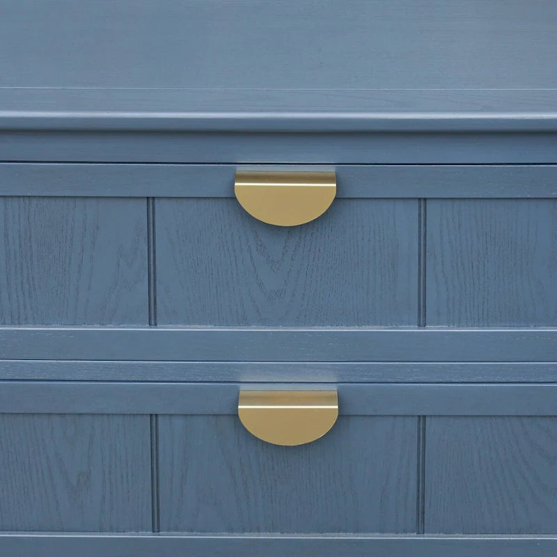 Armoire de rangement bleue de 77 cm de hauteur avec 3 tiroirs et tapis antidérapants - 80 x 38 cm