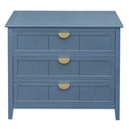 Armoire de rangement bleue de 77 cm de hauteur avec 3 tiroirs et tapis antidérapants - 80 x 38 cm