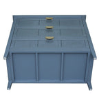 Armoire de rangement bleue de 77 cm de hauteur avec 3 tiroirs et tapis antidérapants - 80 x 38 cm