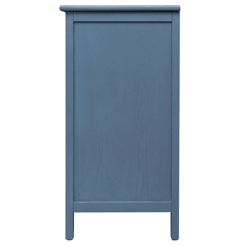 Armoire de rangement bleue de 77 cm de hauteur avec 3 tiroirs et tapis antidérapants - 80 x 38 cm