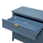 Armoire de rangement bleue de 77 cm de hauteur avec 3 tiroirs et tapis antidérapants - 80 x 38 cm