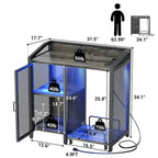 Classeur avec station de charge, armoire de rangement avec destructeur de documents sur roulettes