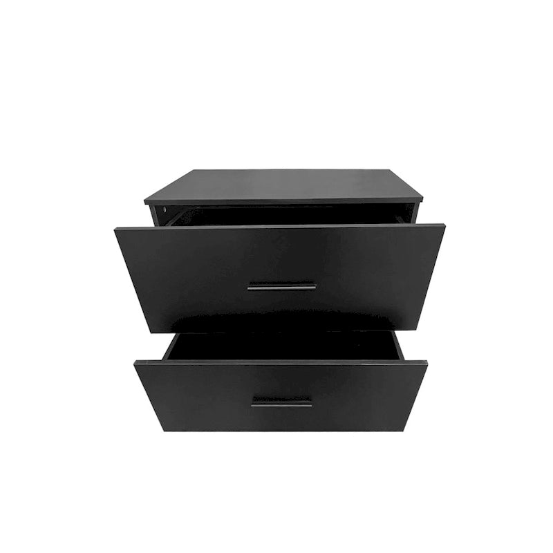 Classeur latéral à 2 tiroirs, classeur de rangement pour bureau à domicile, noir