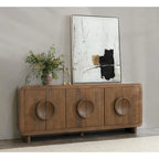 Classic Home Vally 6-Door Natural Mango Wood Sideboard Buffet