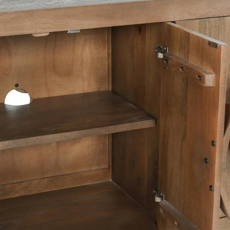 Buffet Classic Home Valley à 6 portes en bois de manguier naturel